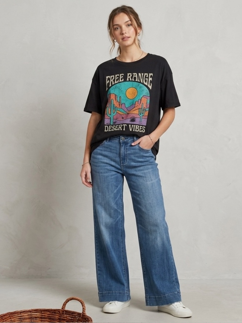 High-Rise Wide-Leg Jeans in Classic Blue Wash